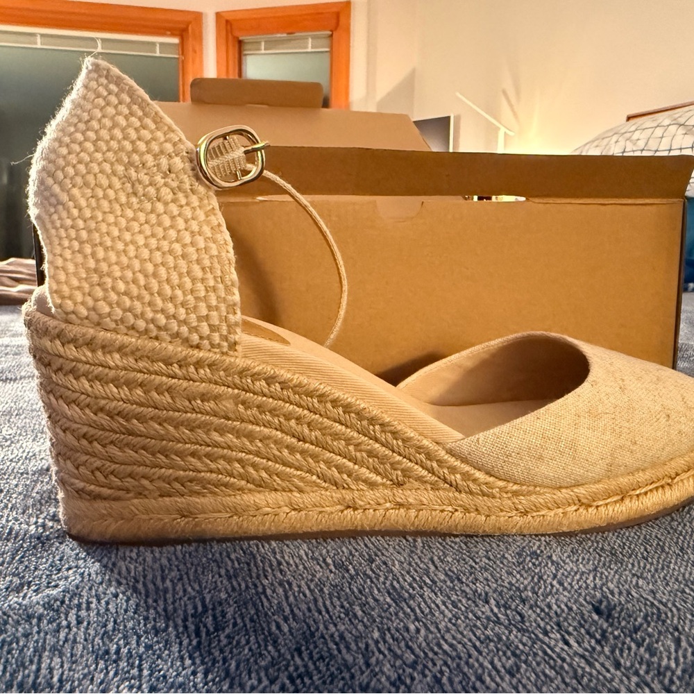 J. Crew Factory Ankle-strap espadrille wedges Size 10 - Picture 14 of 17